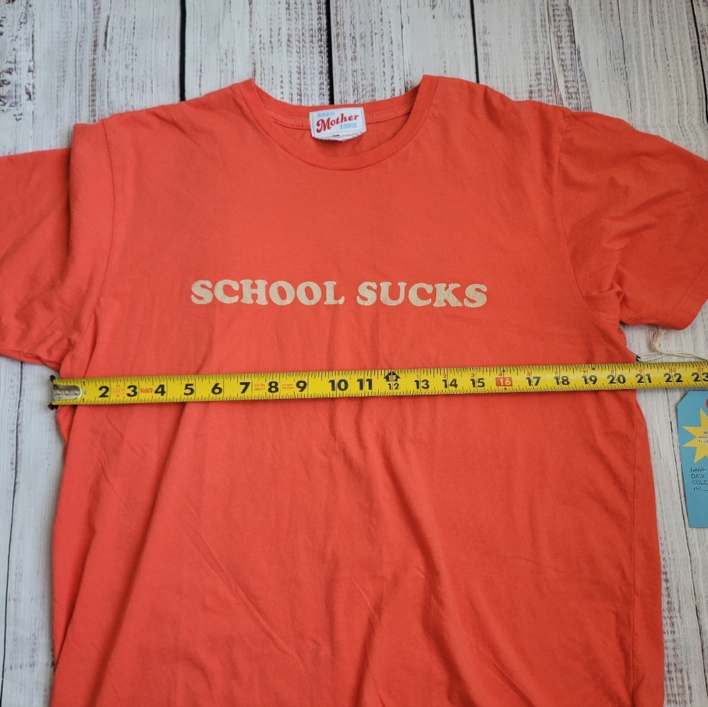 MOTHER The Rowdy Sink or Swim Team Graphic Tee School Sucks Medium NEW NWT - Picture 4 of 5
